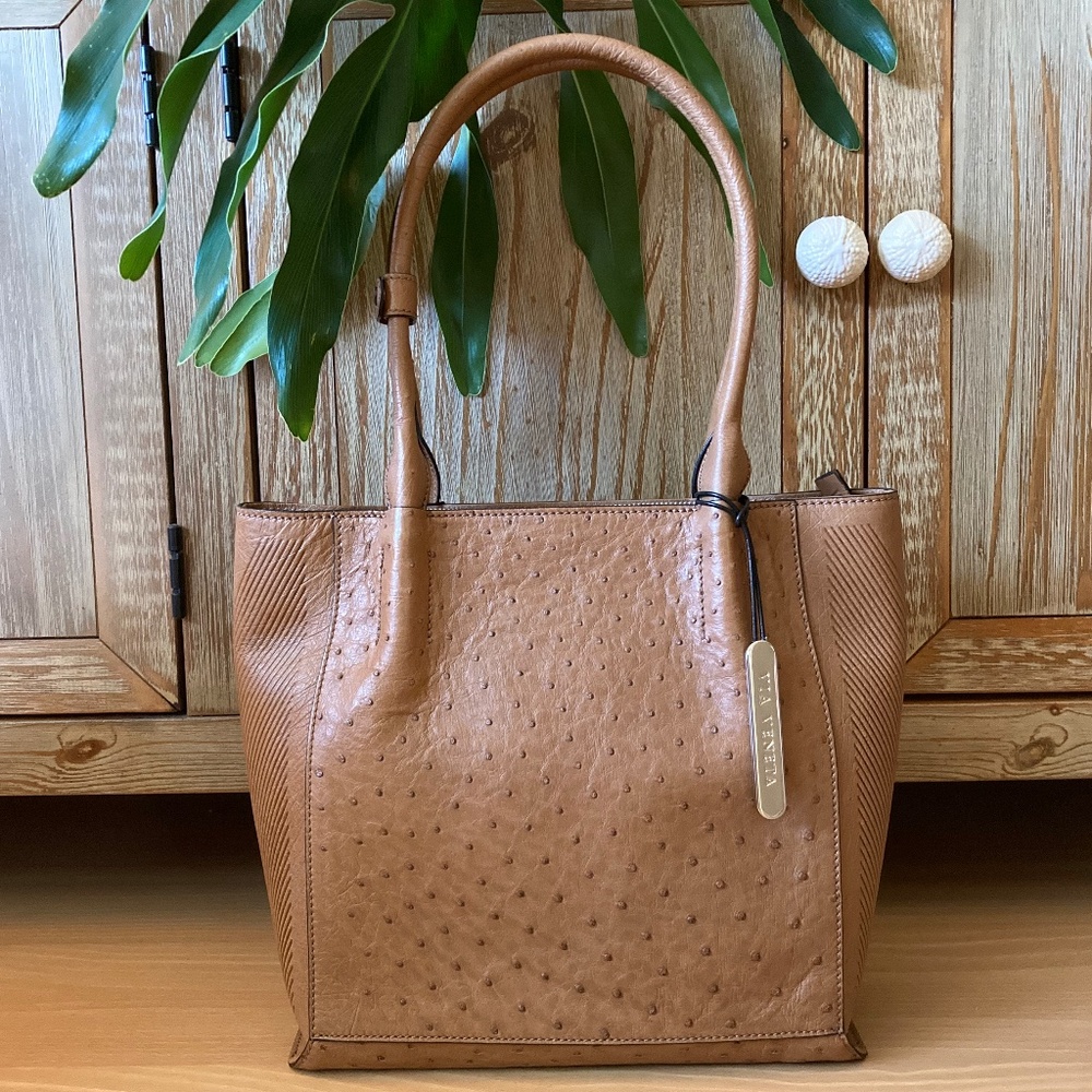 Ostrich LEATHER Tote Handbag Purse Shoulder Bag